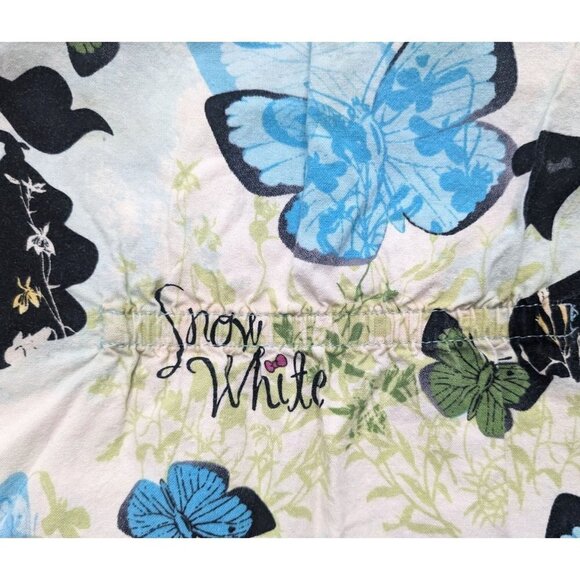 DISNEY Snow White Butterfly Scrub Shirt 100% Cotton Short Sleeve Size M - Picture 6 of 6